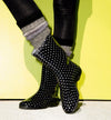 Sloggers Women's Mid-Calf 10" Boot in Black-White Polka Dot