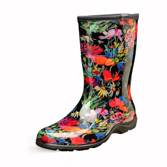 Sloggers Women's Mid-Calf 10" Boot in Fields Black