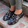 Sloggers Women's Original Garden Shoe in Black-White Paw Print