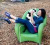 Sloggers Women's Original Garden Shoe in Hummingbird Blue-Pink