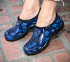 Sloggers Women's Original Garden Shoe in Grungy Paw Blue