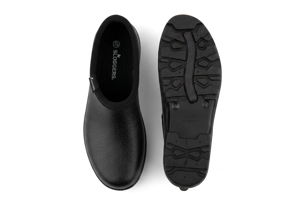 Sloggers Men's Original Garden Shoe in Leather Black