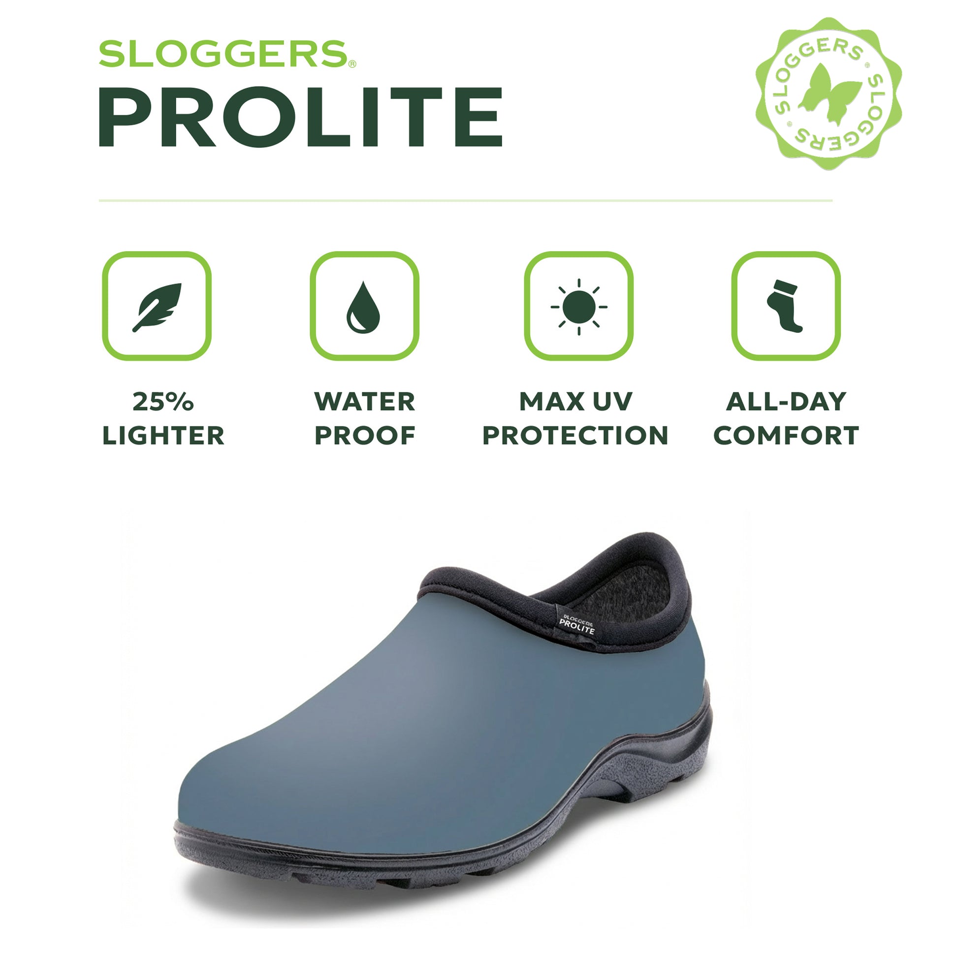 Sloggers Women's ProLite Slip-Ons in Blue Mist