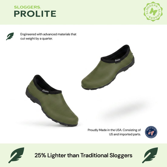 Sloggers Women's ProLite Slip-Ons in Olive Green