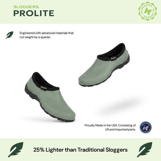 Sloggers Women's ProLite Slip-Ons in Sage Light Green