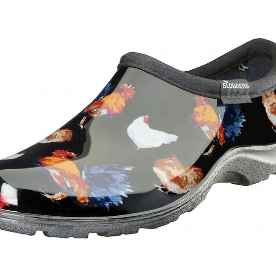 Sloggers Women's Original Garden Shoe in Classic Chicken Black