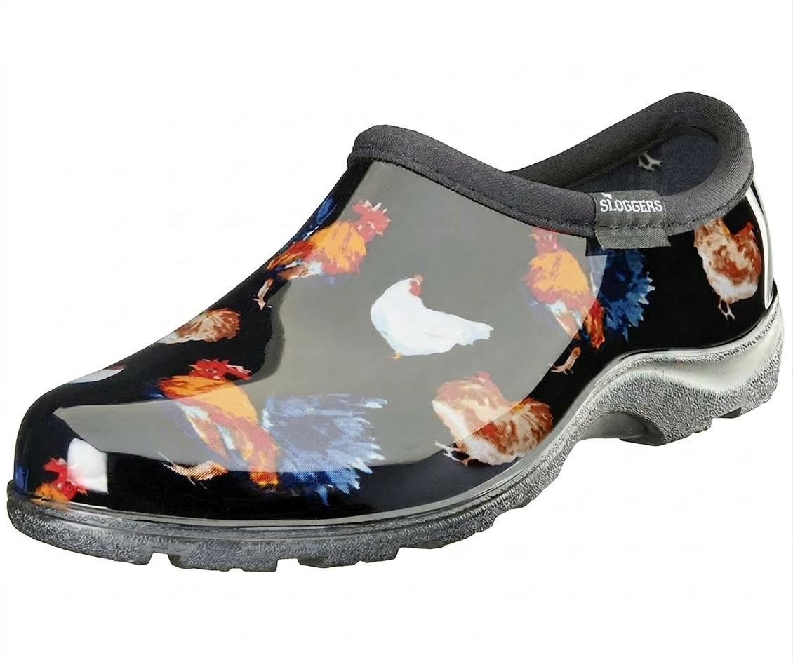 Sloggers Women's Original Garden Shoe in Classic Chicken Black