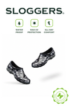 Sloggers Women's Original Garden Shoe in Black-White Paw Print