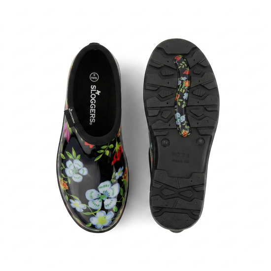 Sloggers Women's Original Garden Shoe in Meadow Black