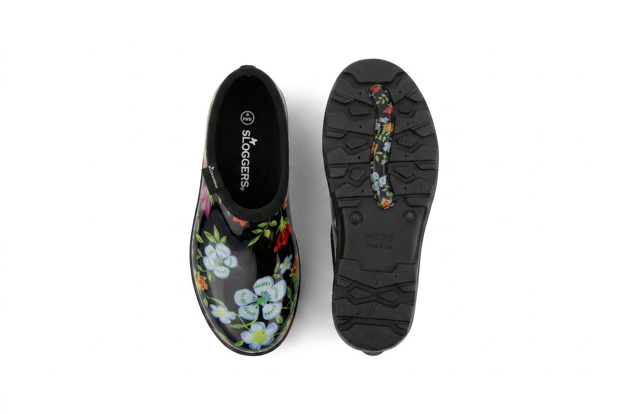 Sloggers Women's Original Garden Shoe in Meadow Black