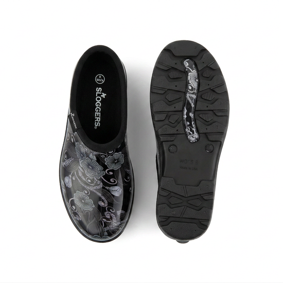 Sloggers Women's Original Garden Shoe in Mod Floral Black