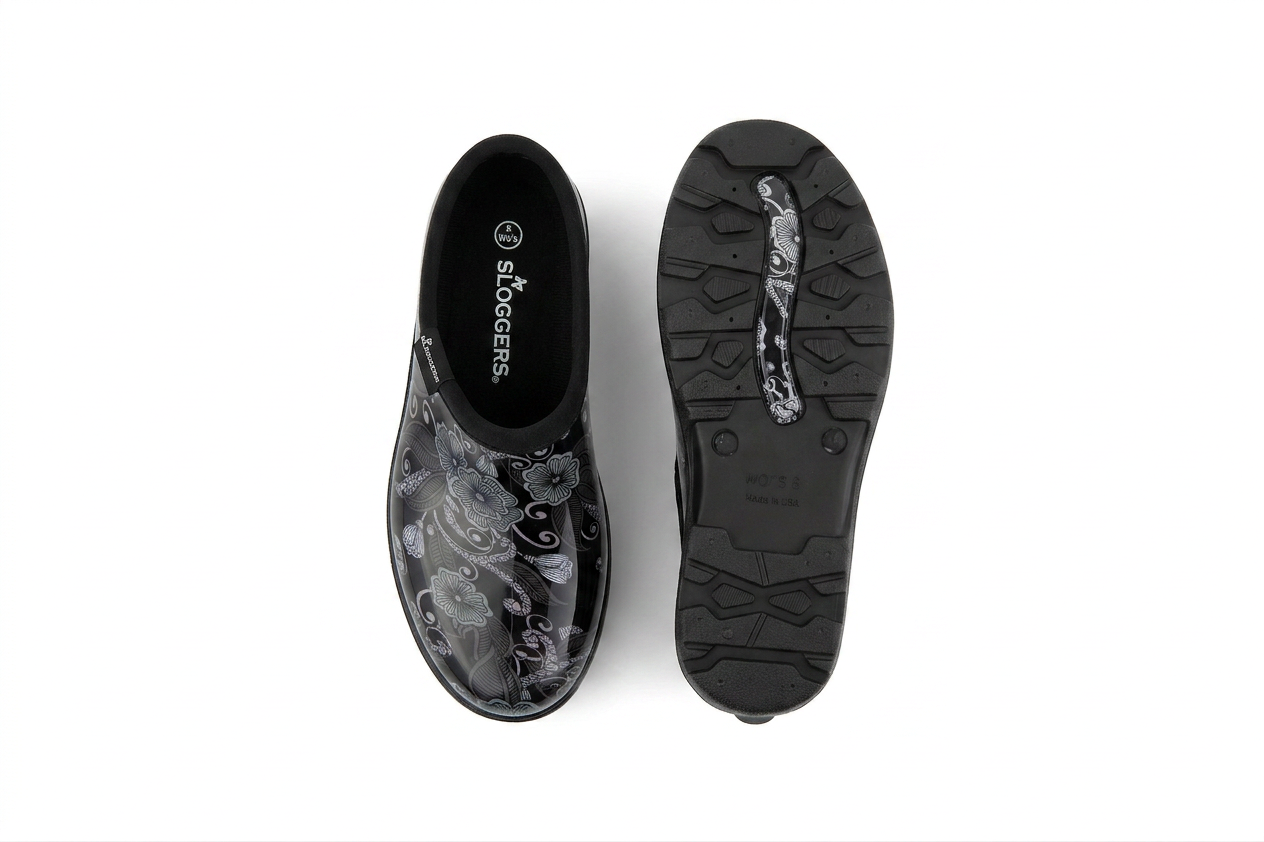 Sloggers Women's Original Garden Shoe in Mod Floral Black