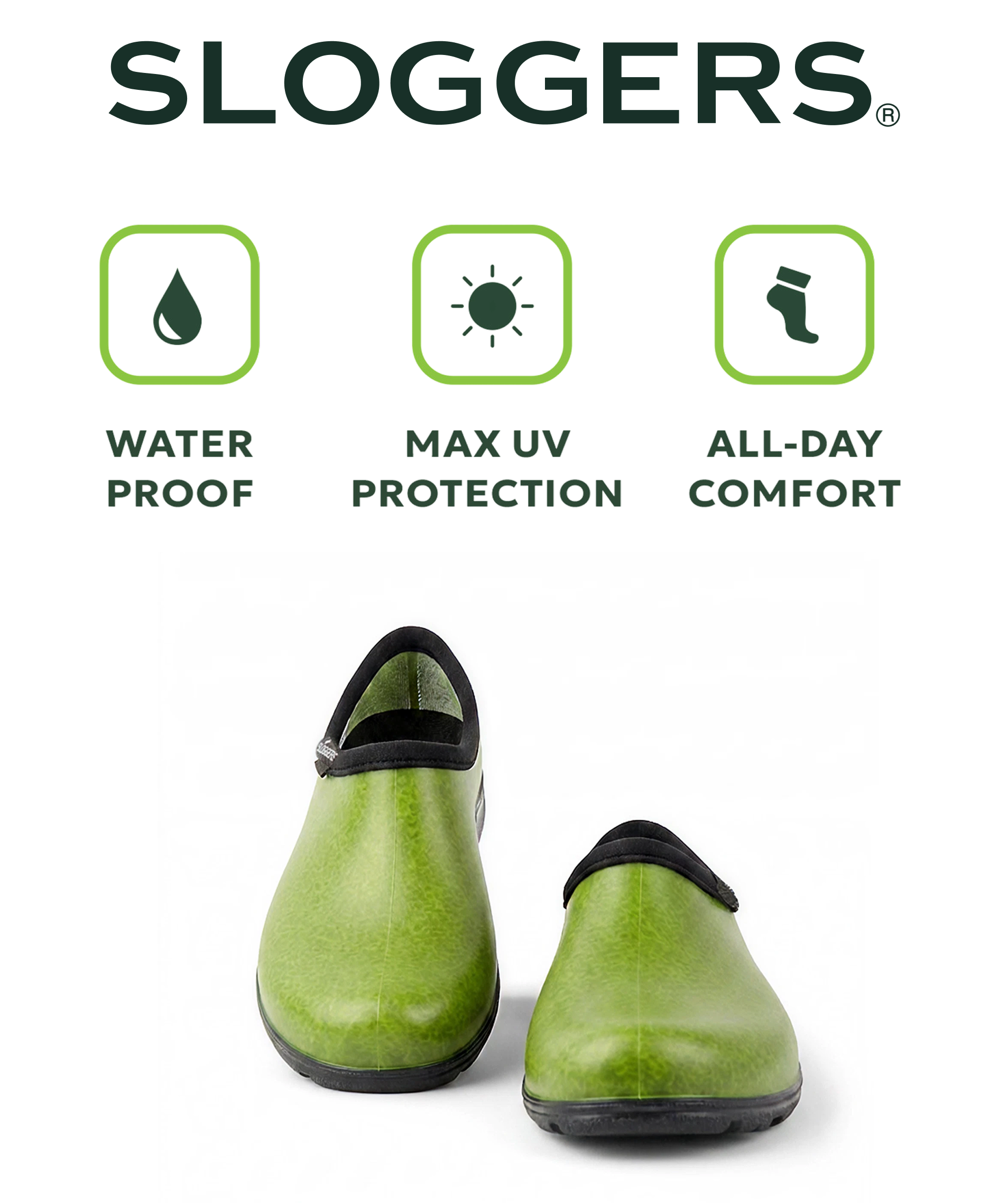 Sloggers Men's Original Garden Shoe in Cactus Green