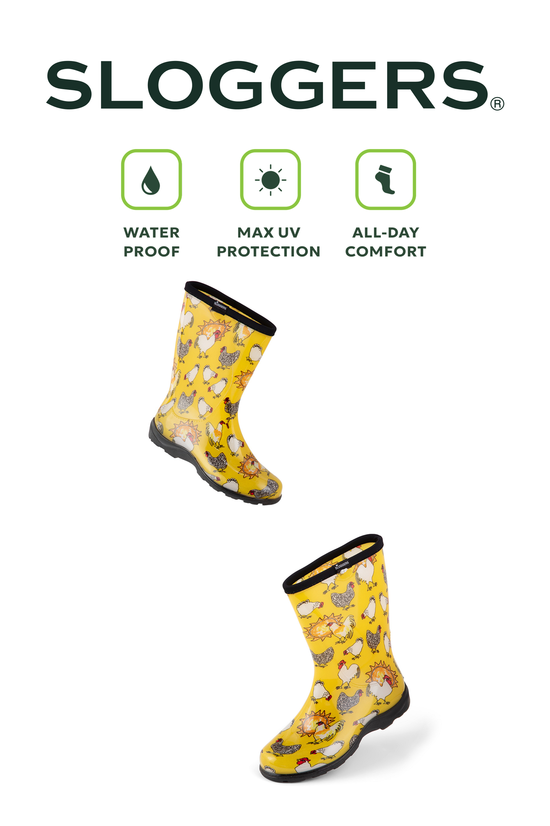 Sloggers Women's Mid-Calf 10" Boot in Chicken Daffodil Yellow