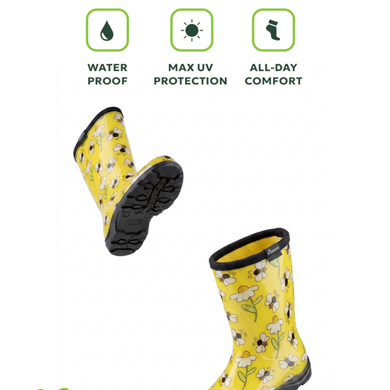 Sloggers Women's Mid-Calf 10" Boot in Bee Yellow