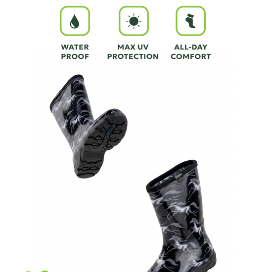 Sloggers Women's Mid-Calf 10" Boot in Flying Horses Black