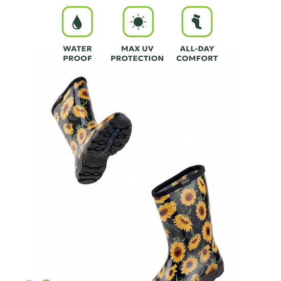 Sloggers Women's Mid-Calf 10" Boot in Sunflower Black