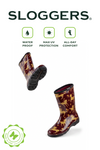 Sloggers Women's Mid-Calf 10" Boot in Horse Stars Barn Red