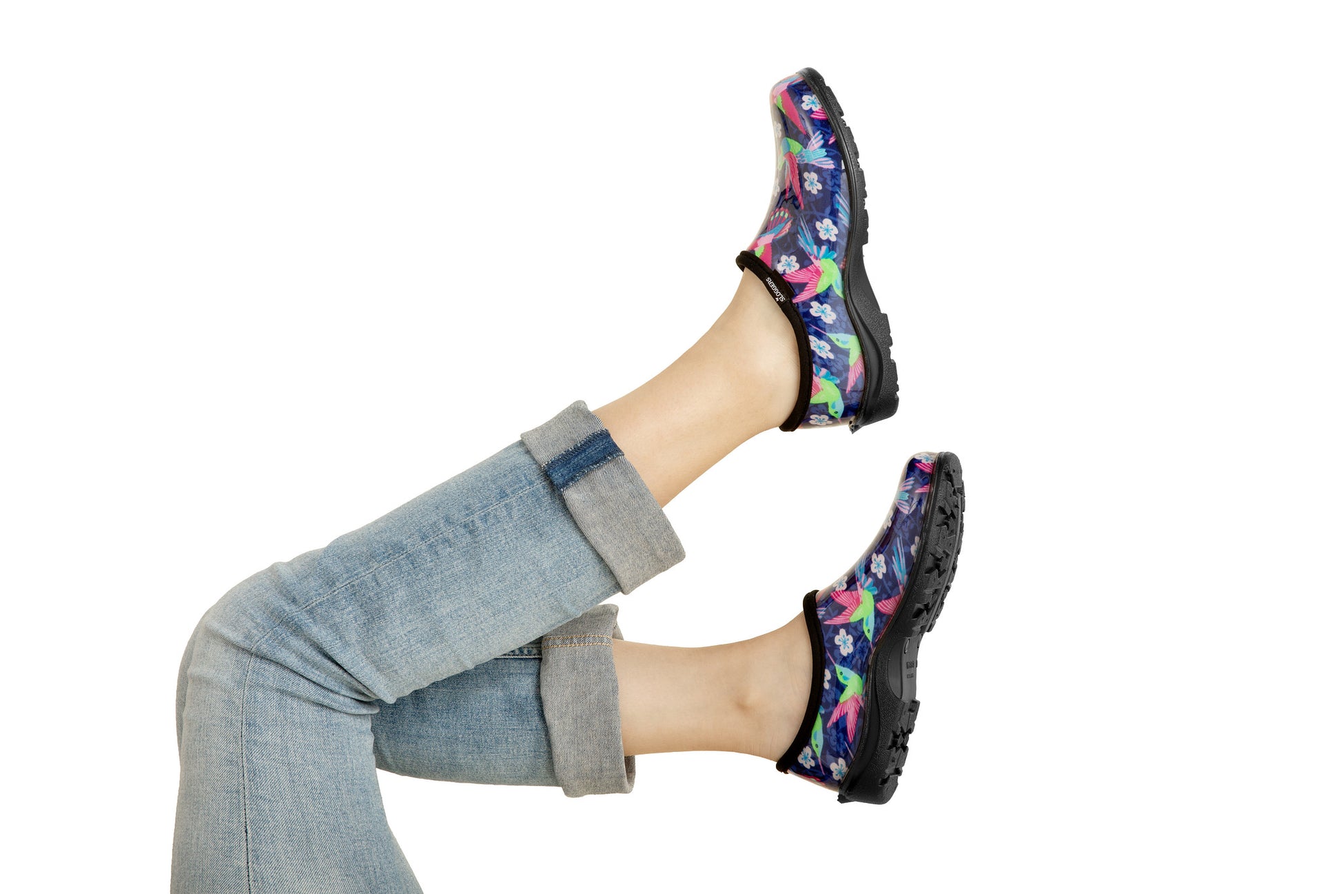 Sloggers Women's Original Garden Shoe in Hummingbird Blue-Pink