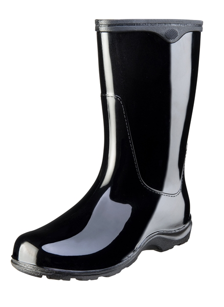 black rain boots